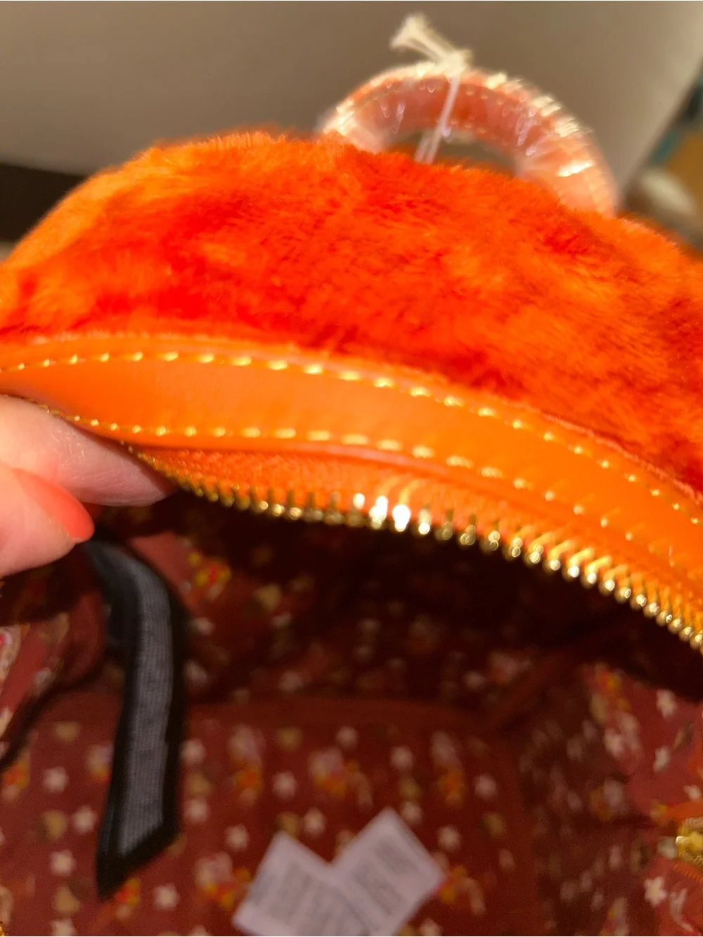 Disney Orange Dale Plush Mini Backpack with Yellow Floral Accents